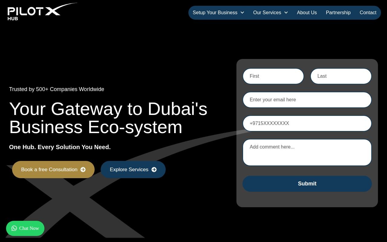 pilotxhub.com homepage